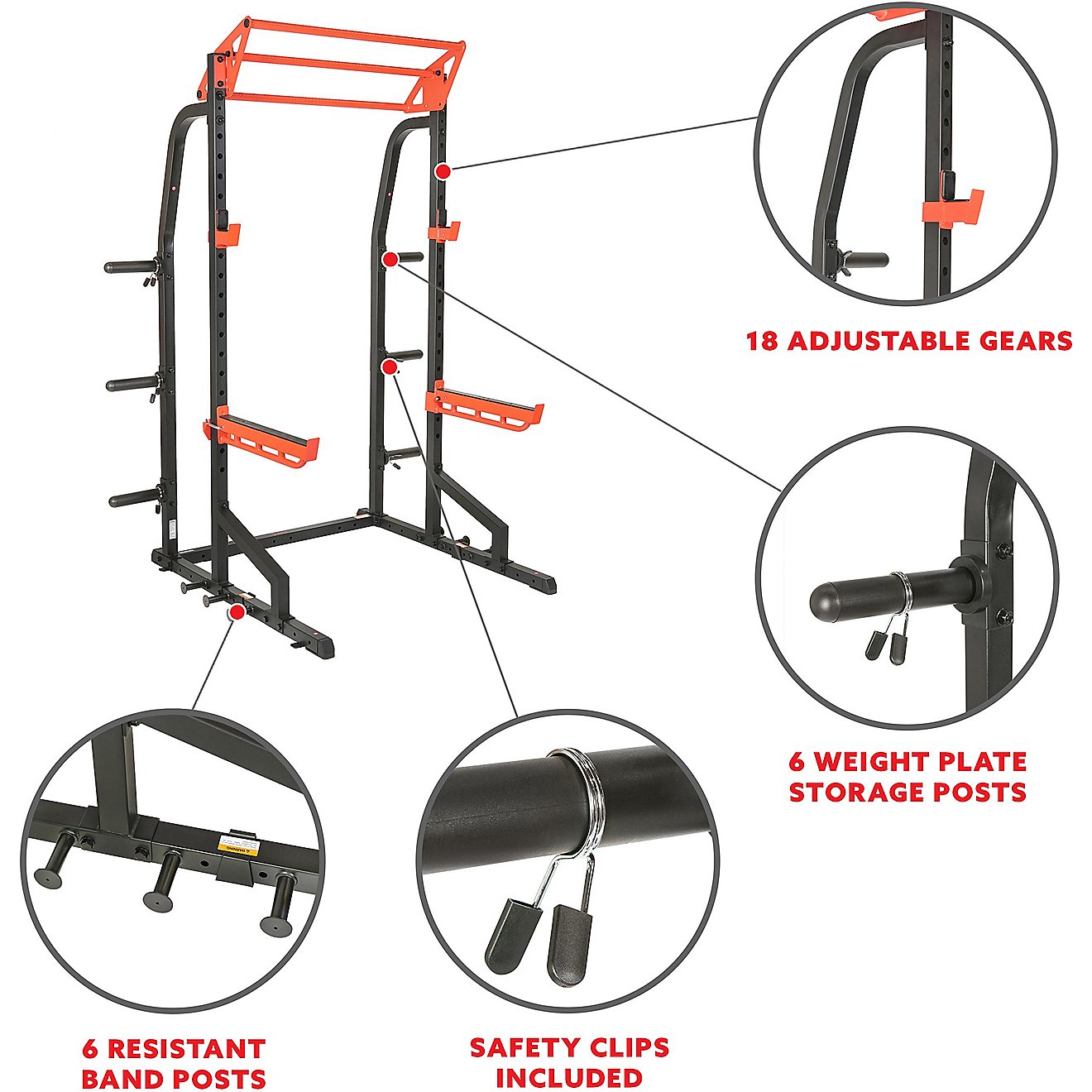 Sunny Health & Fitness Power Zone Half Rack Power Cage                                                                           - view number 2