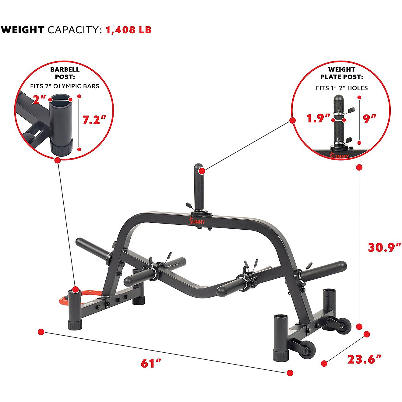 Sunny Health & Fitness Multi-Weight Plate and Barbell Rack                                                                       - view number 7