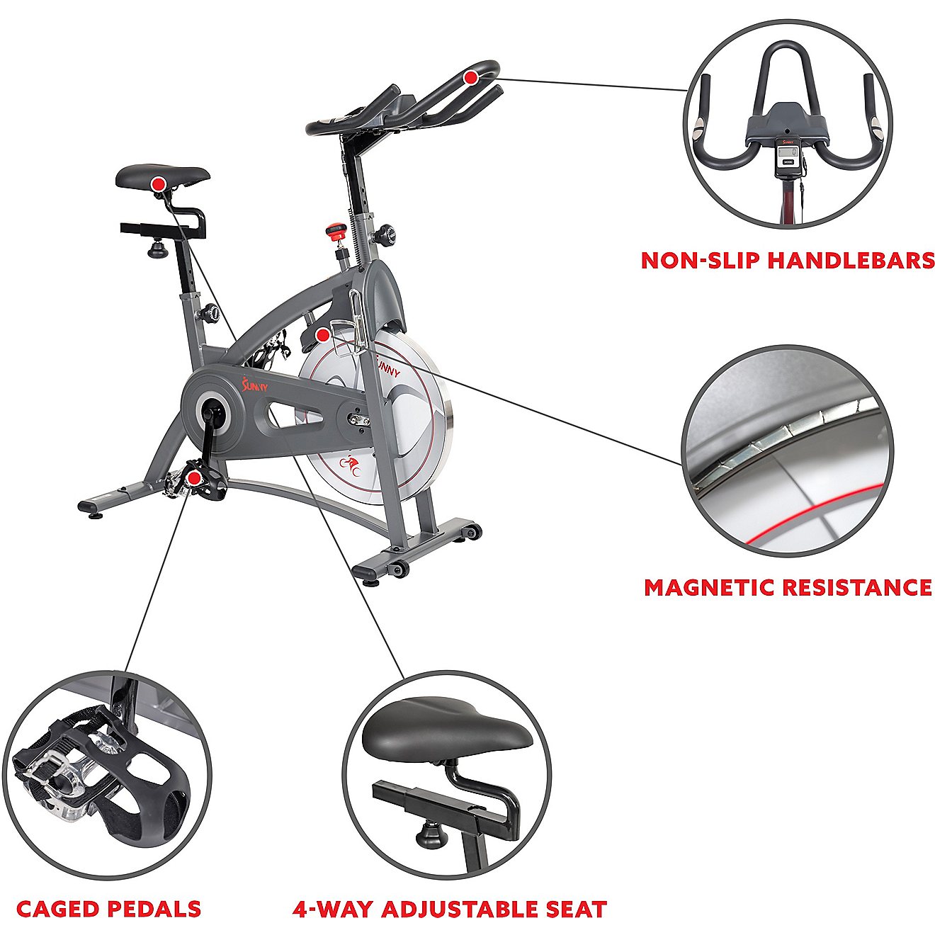 Sunny Health & Fitness Endurance Magnetic Belt Drive Indoor Cycling Bike                                                         - view number 5