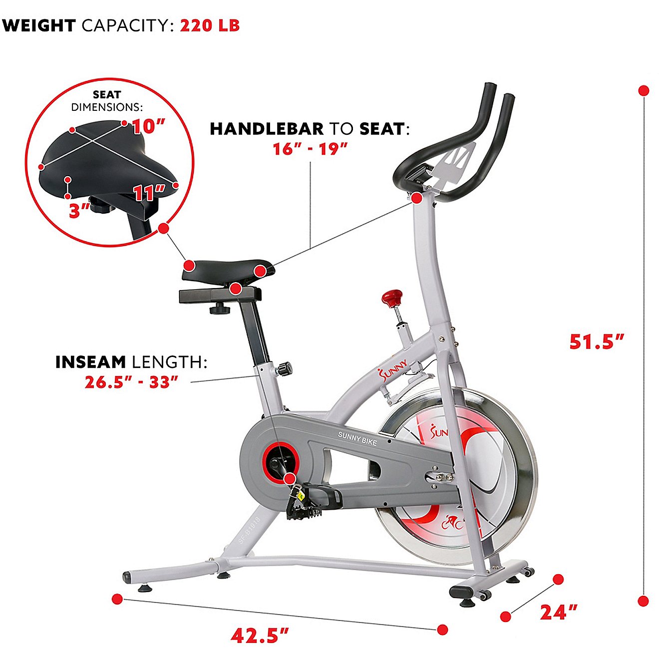 Sunny Health & Fitness Indoor Cycling Bike                                                                                       - view number 4