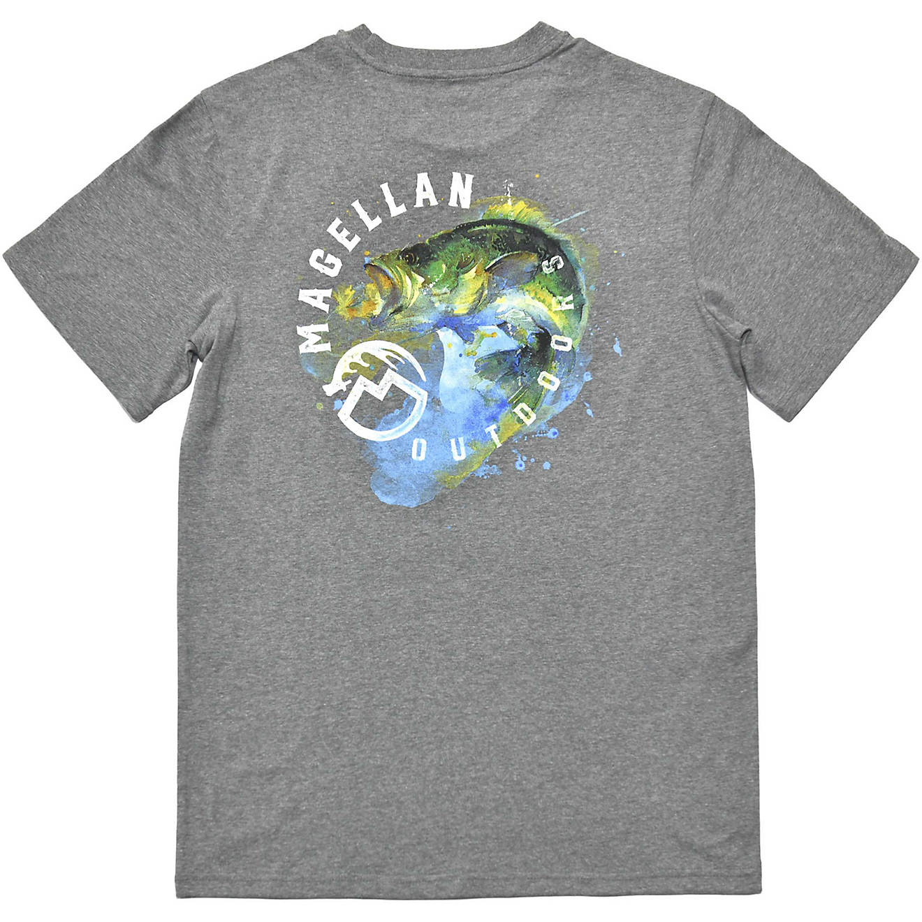 Magellan Outdoors Men's Watercolor Bass Graphic Short Sleeve T-shirt                                                             - view number 1
