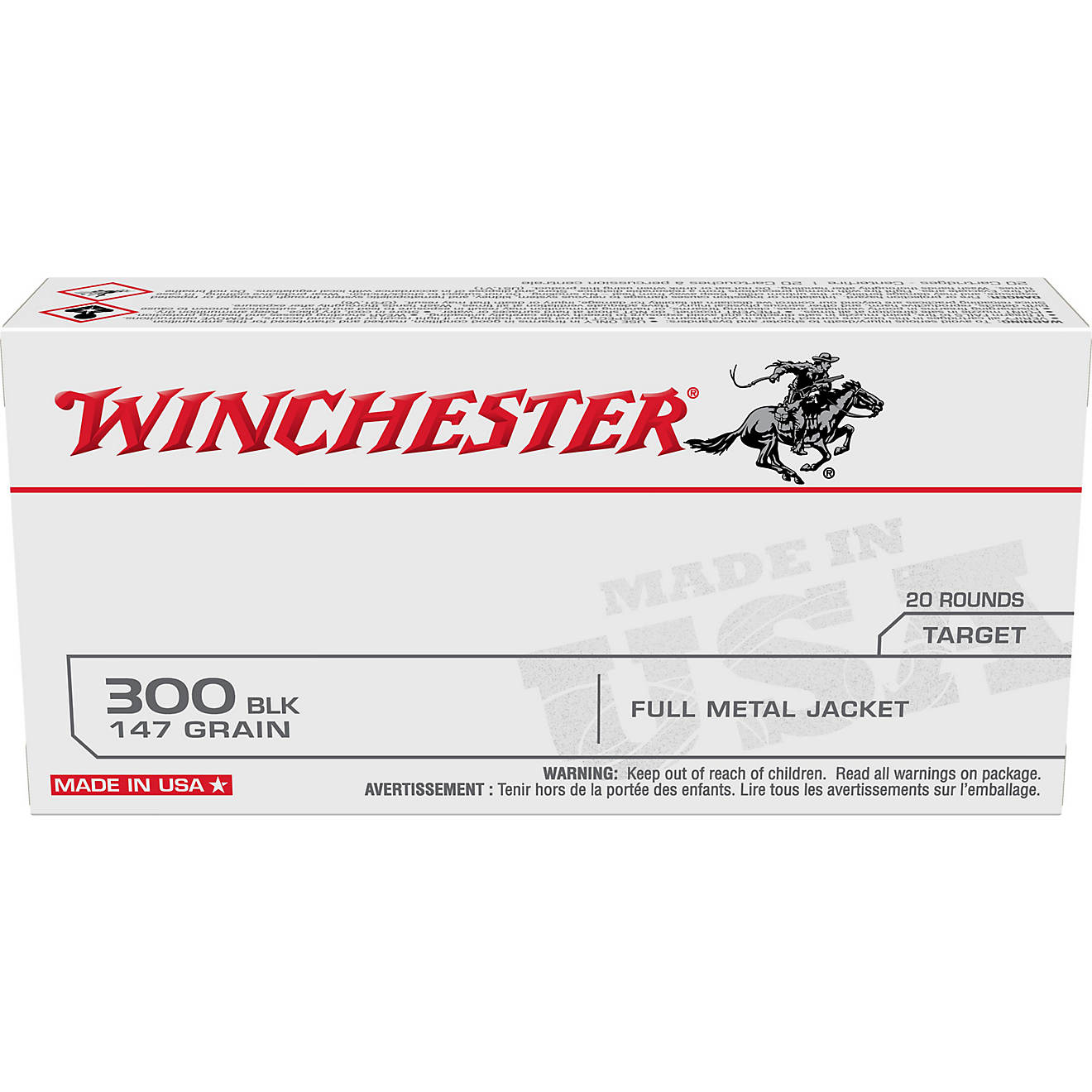 Winchester USA .300 Blackout 147-Grain Full Metal Jacket Ammunition - 20 Rounds                                                  - view number 1
