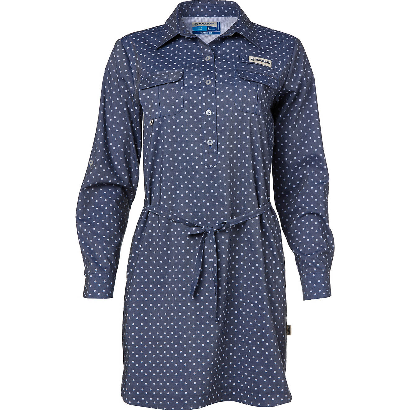 Magellan Outdoors Women's Southern Summer Print Long Sleeve Shirt Dress                                                          - view number 1