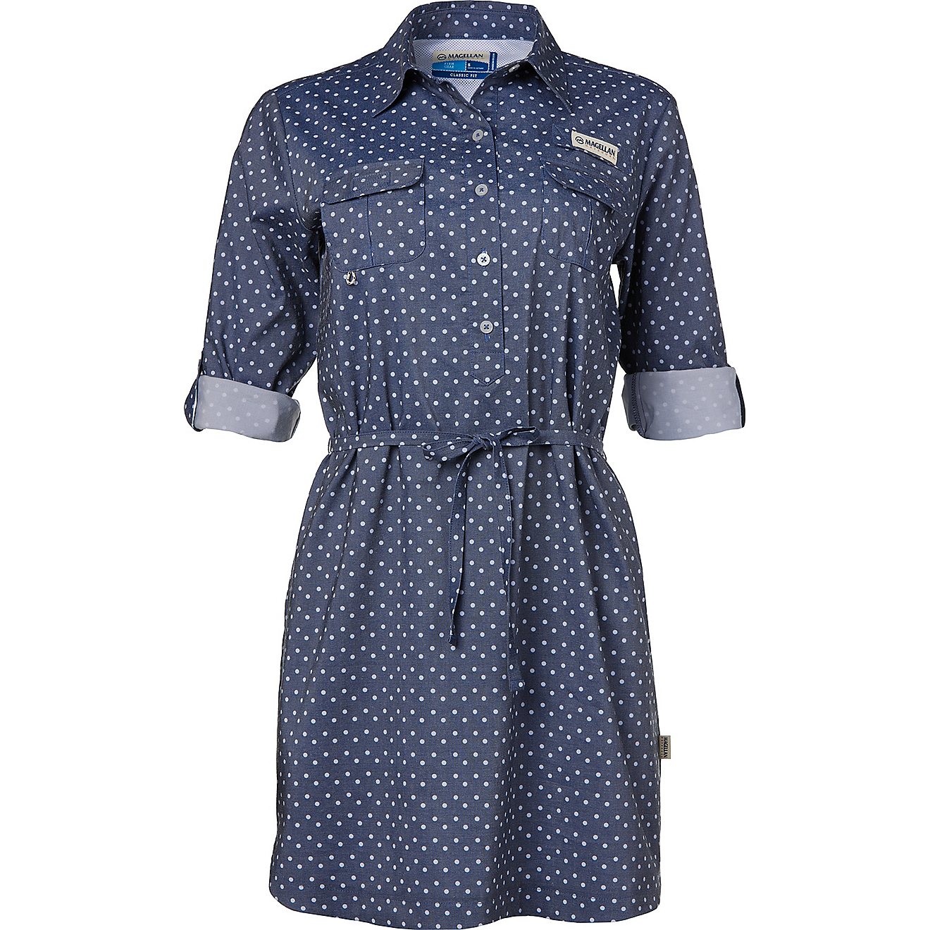 Magellan Outdoors Women's Southern Summer Print Long Sleeve Shirt Dress                                                          - view number 3