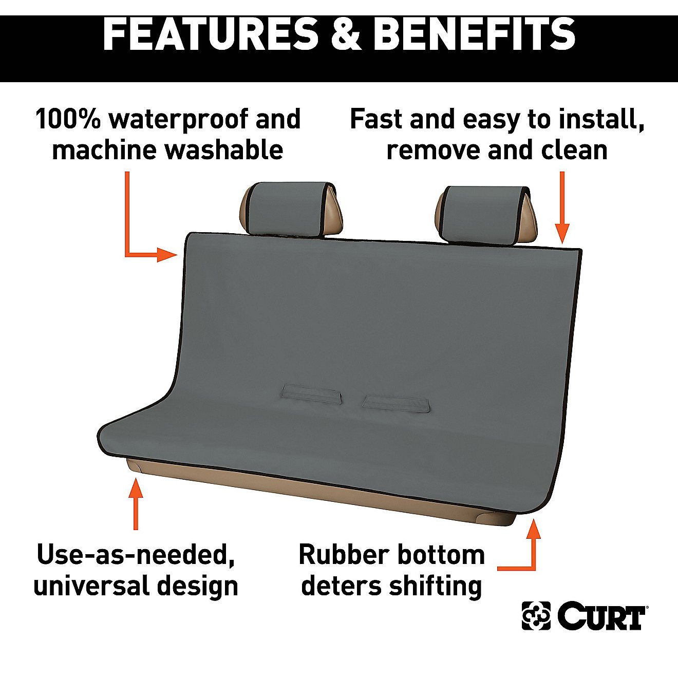 CURT 18512 Seat Defender Bench Seat Cover                                                                                        - view number 3