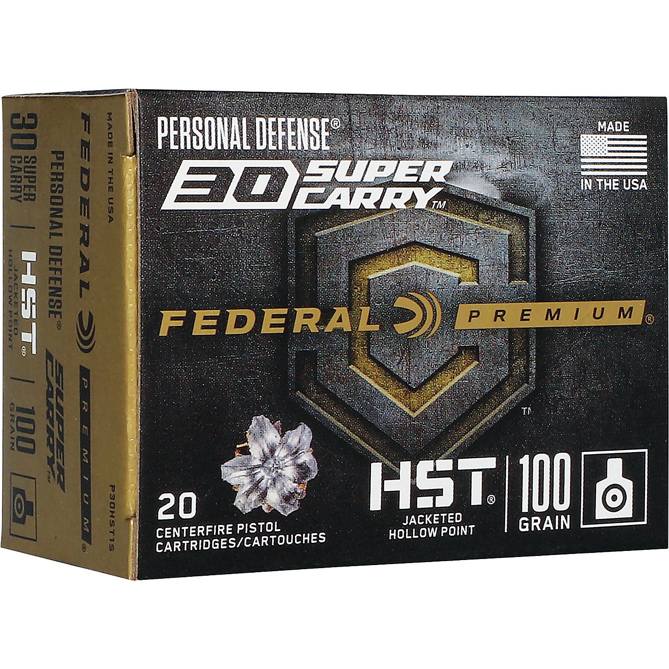 Federal HST 30 Super Carry 100-Grain Handgun Ammunition - 20 Rounds                                                              - view number 1