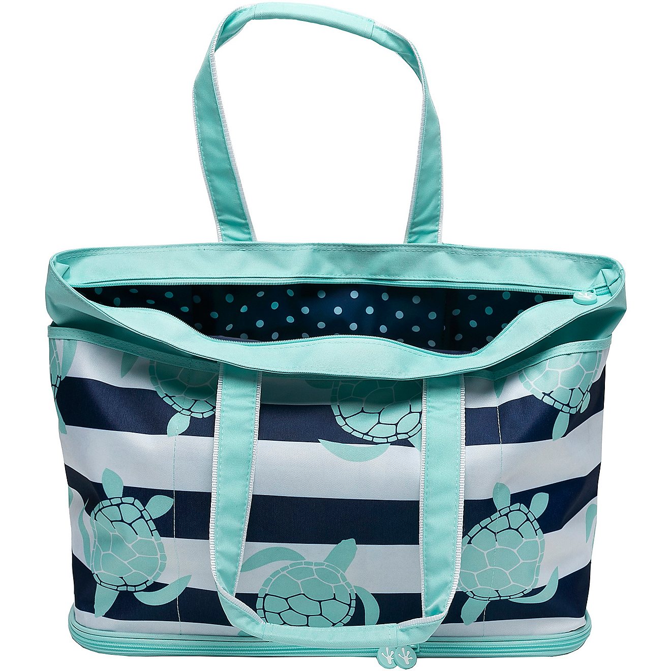 geckobrands Sea Turtle Stripe Zip Out Beach Tote                                                                                 - view number 2