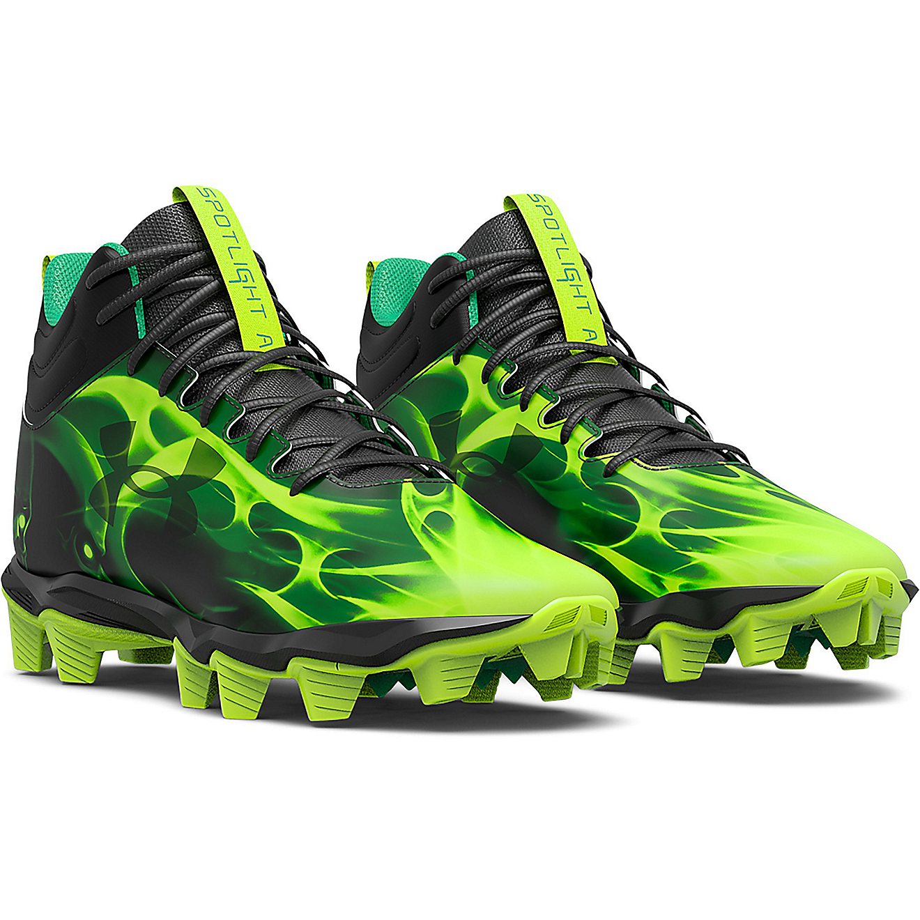 Under Armour Boys' Spotlight Franchise RM Jr Slime Football Cleats                                                               - view number 3
