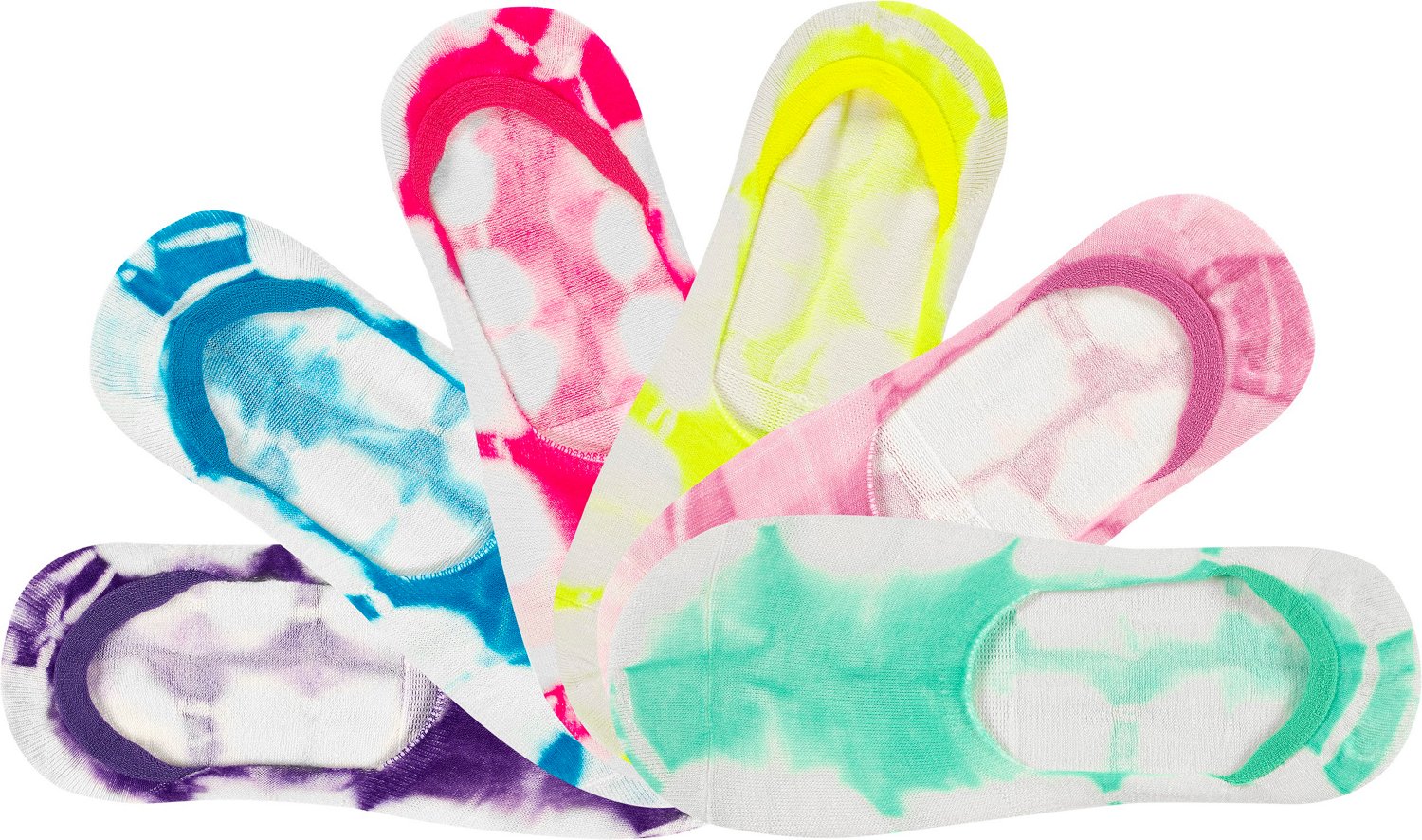 BCG Women’s Tie Dye Footie Socks 6-Pack