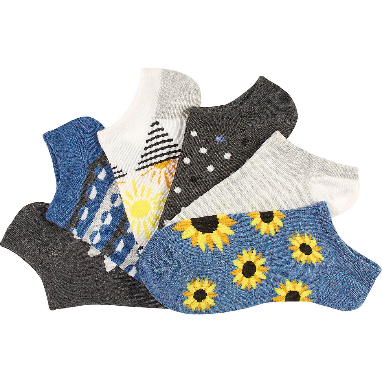BCG Women’s Sunflower No-Show Socks 6-Pack                                                                                     - view number 1
