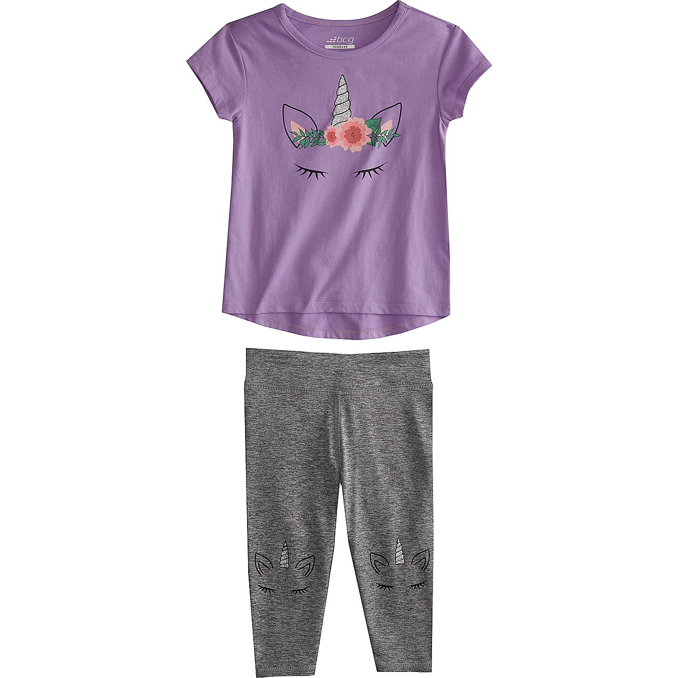 BCG Girls' Unicorn Polyester T-shirt and Capris Set                                                                              - view number 1