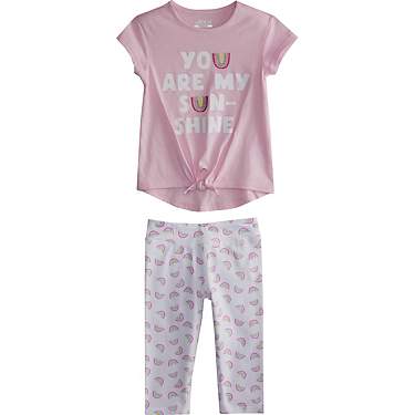 BCG Toddler Girls' Rainbow Cotton T-shirt and Capris Set                                                                        