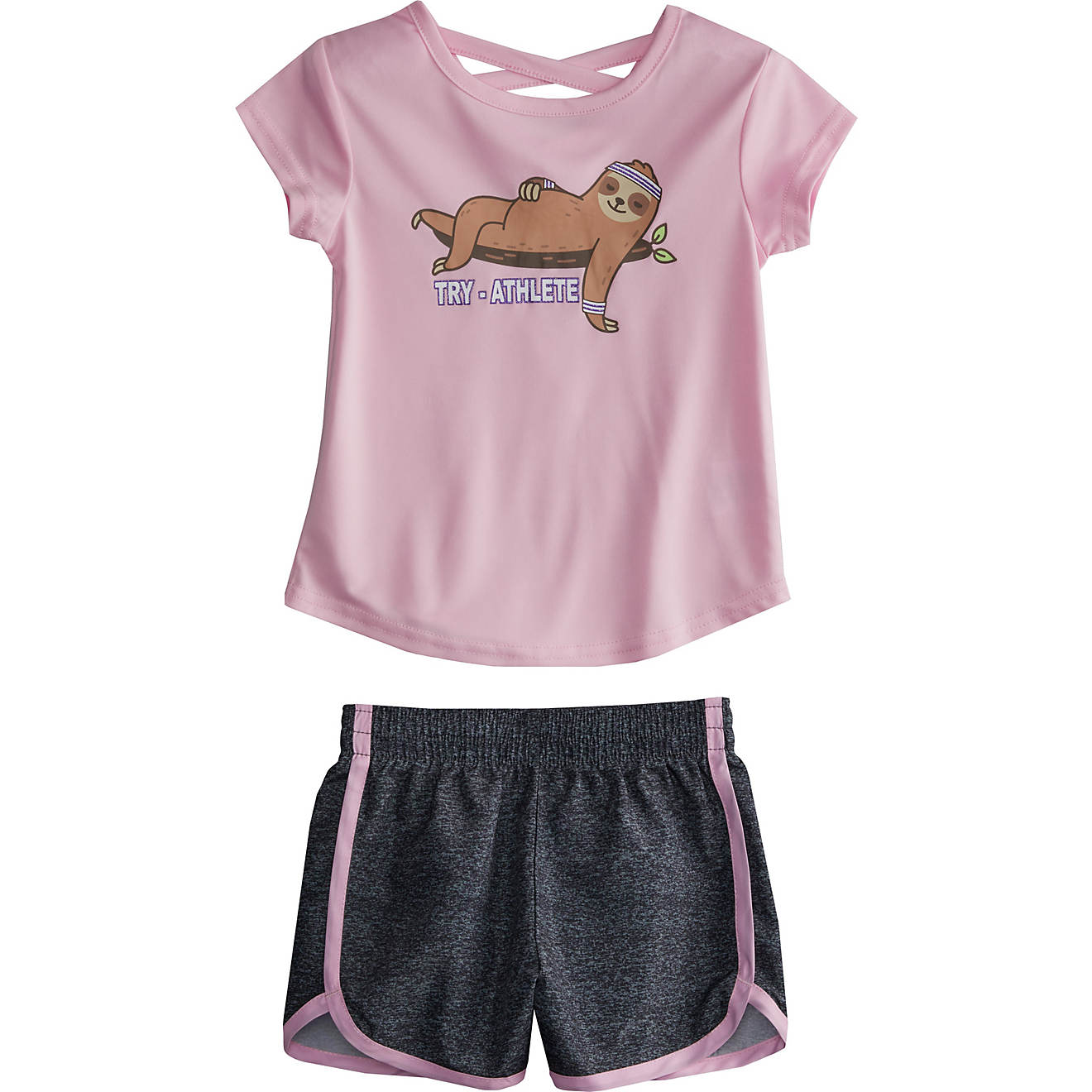 BCG Toddler Girls' Sloth Woven T-shirt and Shorts Set                                                                            - view number 1