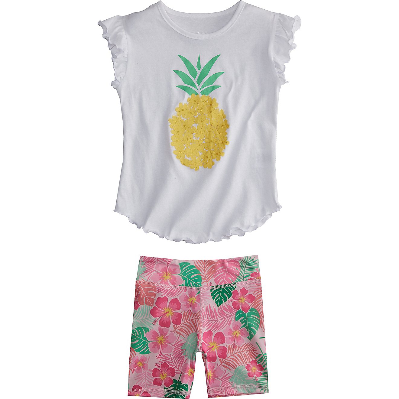 BCG Girls' Pineapple Aloha T-shirt and Bike Shorts Set                                                                           - view number 1