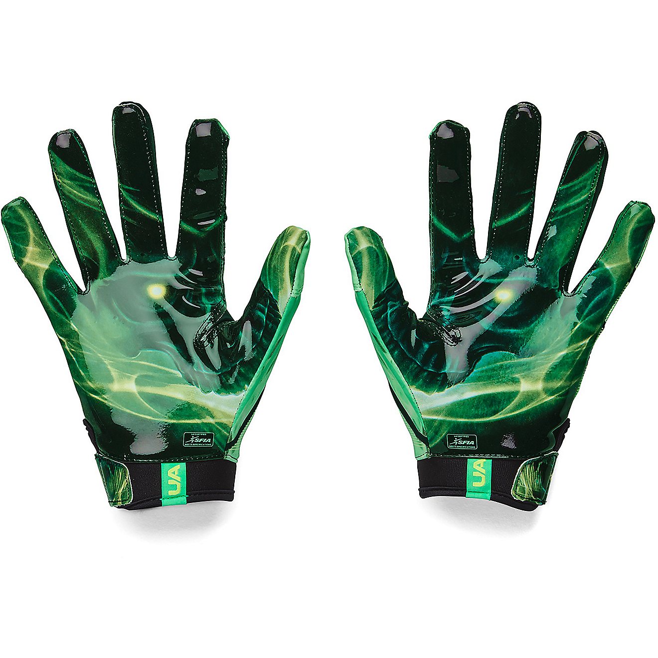 Under Armour Adults' F8 Slime Football Gloves                                                                                    - view number 2