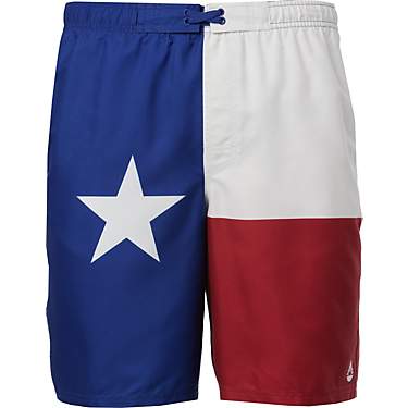 O’Rageous Men’s Texas Flag Elastic Board Shorts 9 in                                                                        