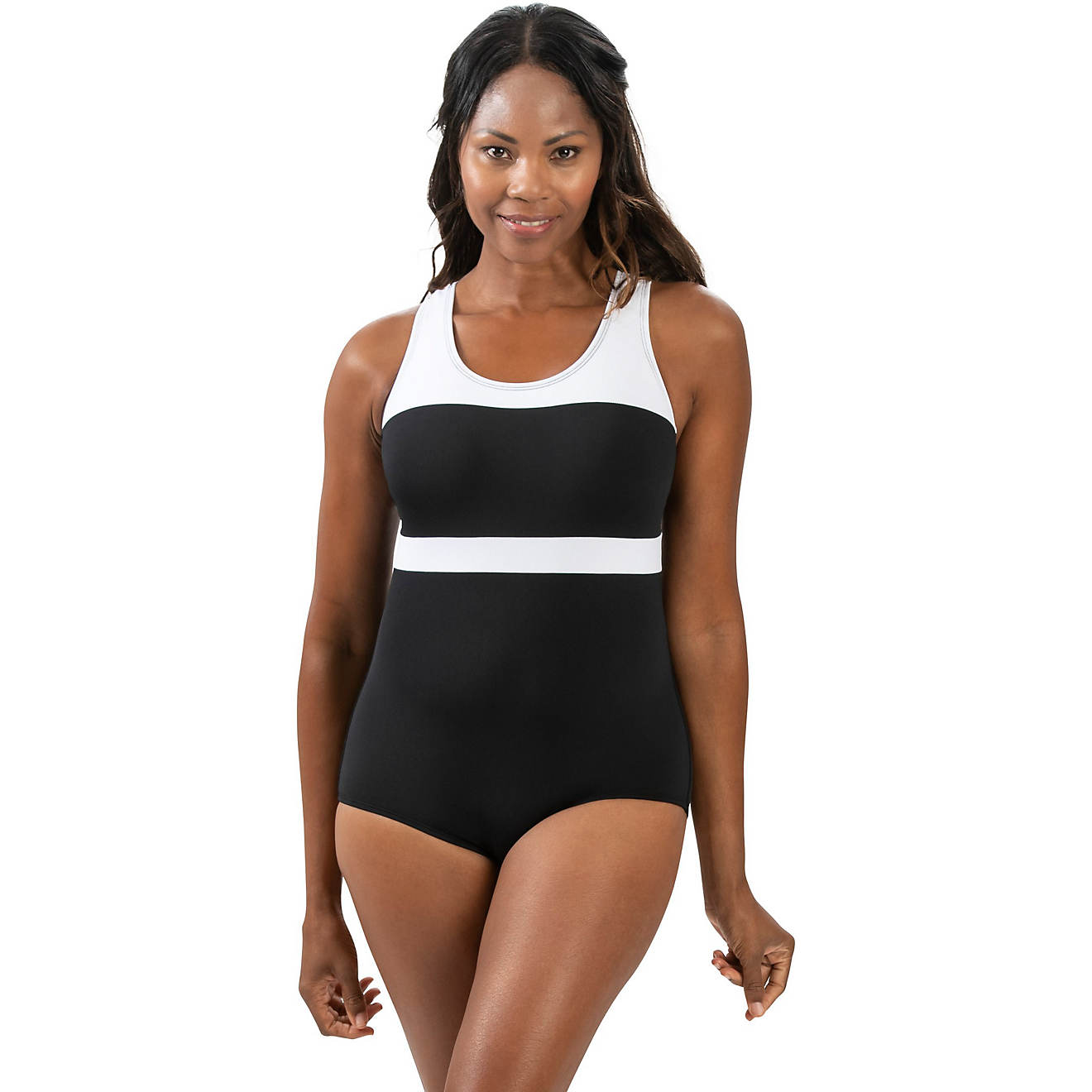 Dolfin Women’s Aquashape Colorblock Conservative Lap Suit 1-Piece Swimsuit                                                     - view number 1