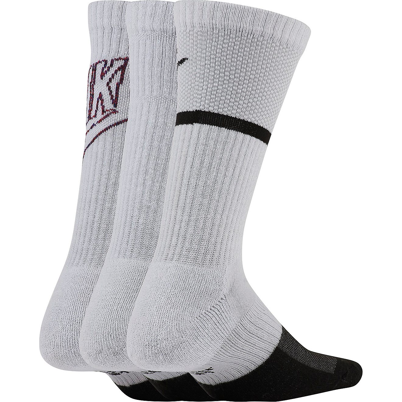 Nike Youth Everyday Cushioned Stripe Logo Crew Socks 3-Pack                                                                      - view number 2