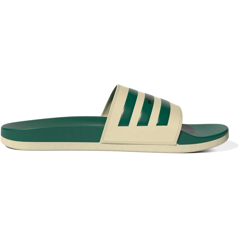 adidas Men's Adilette Cloudfoam Plus Swim Slides Green/White, 15 - Soccer Slides at Academy Sports product image
