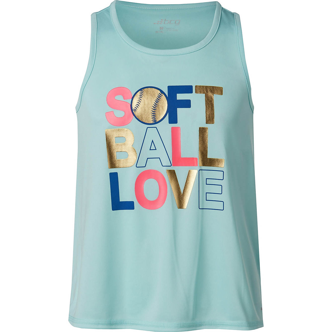 BCG Girls' Softball Love Turbo Graphic Tank Top                                                                                  - view number 1