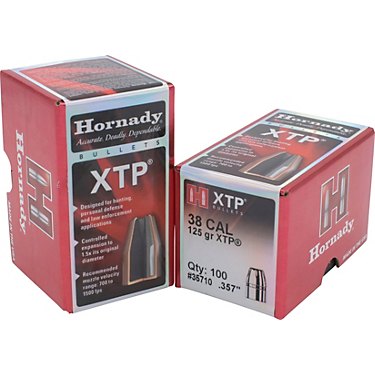 Hornady XTP 357 Mag 125-Grain Reloading Bullets - 100 Rounds