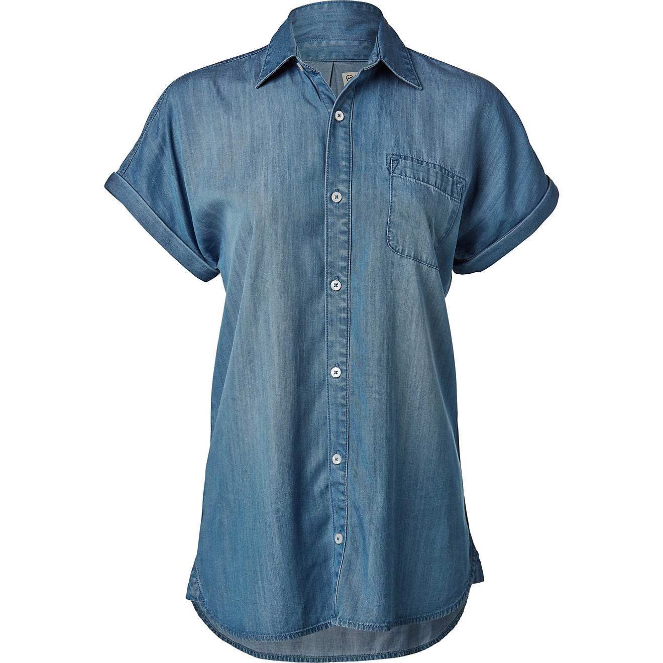 Magellan Outdoors Women's Happy Camper Chambray Short Sleeve Shirt                                                               - view number 1