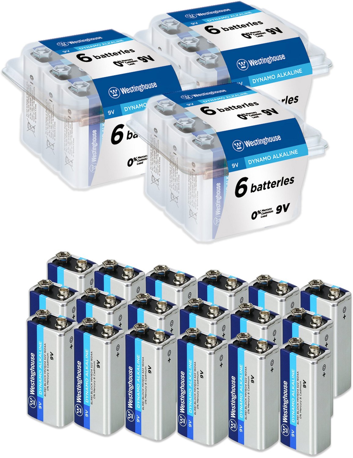 Westinghouse Dynamo 9v Alkaline Batteries 18-pack 