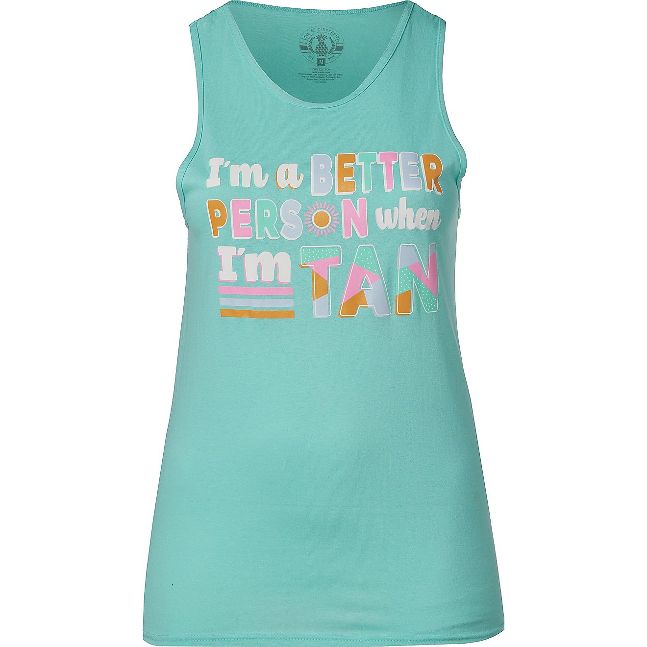 Love & Pineapples Women's Better Person When I'm Tan Tank Top                                                                    - view number 1