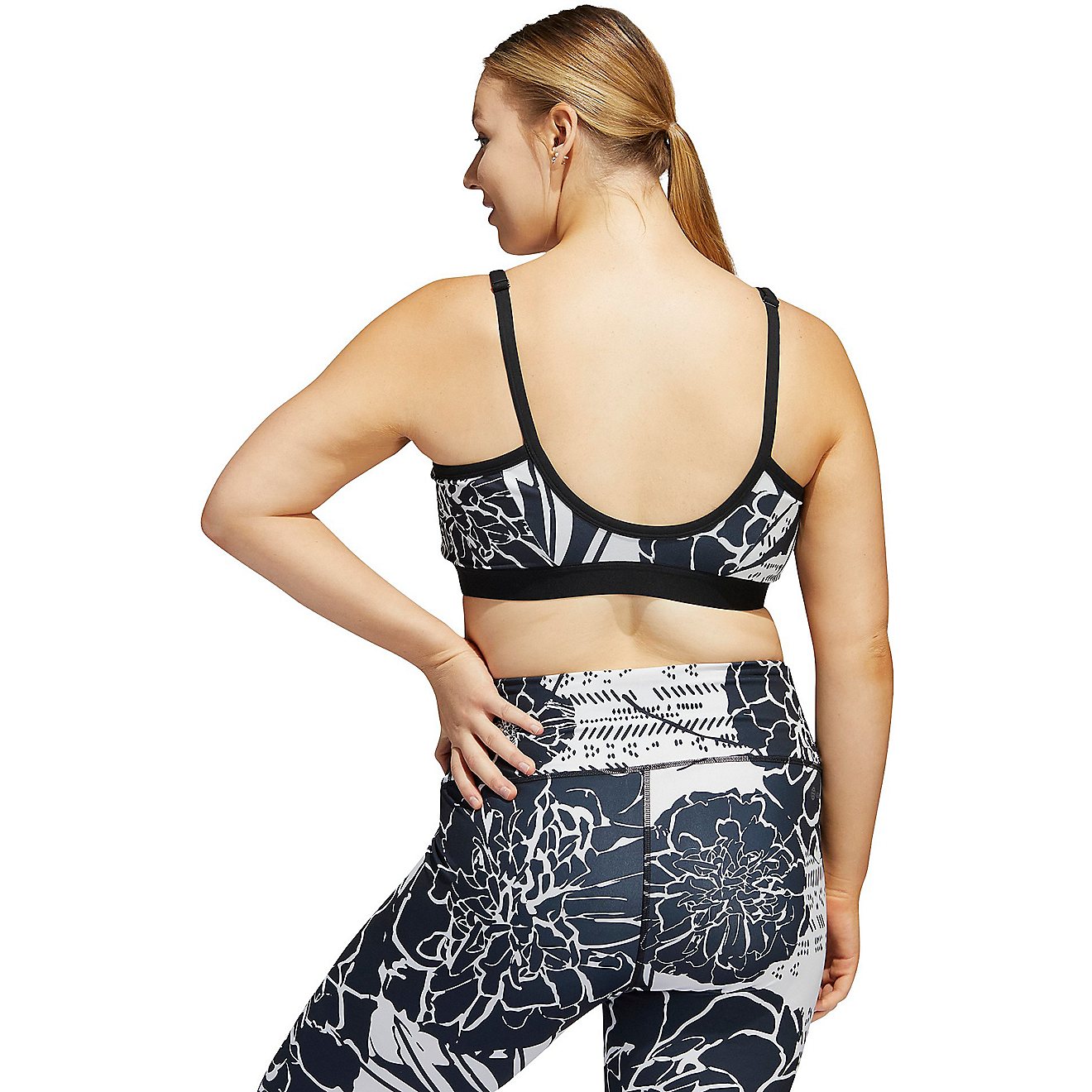adidas Women's Training Flower Printed Low Support Plus Size Sports Bra                                                          - view number 2