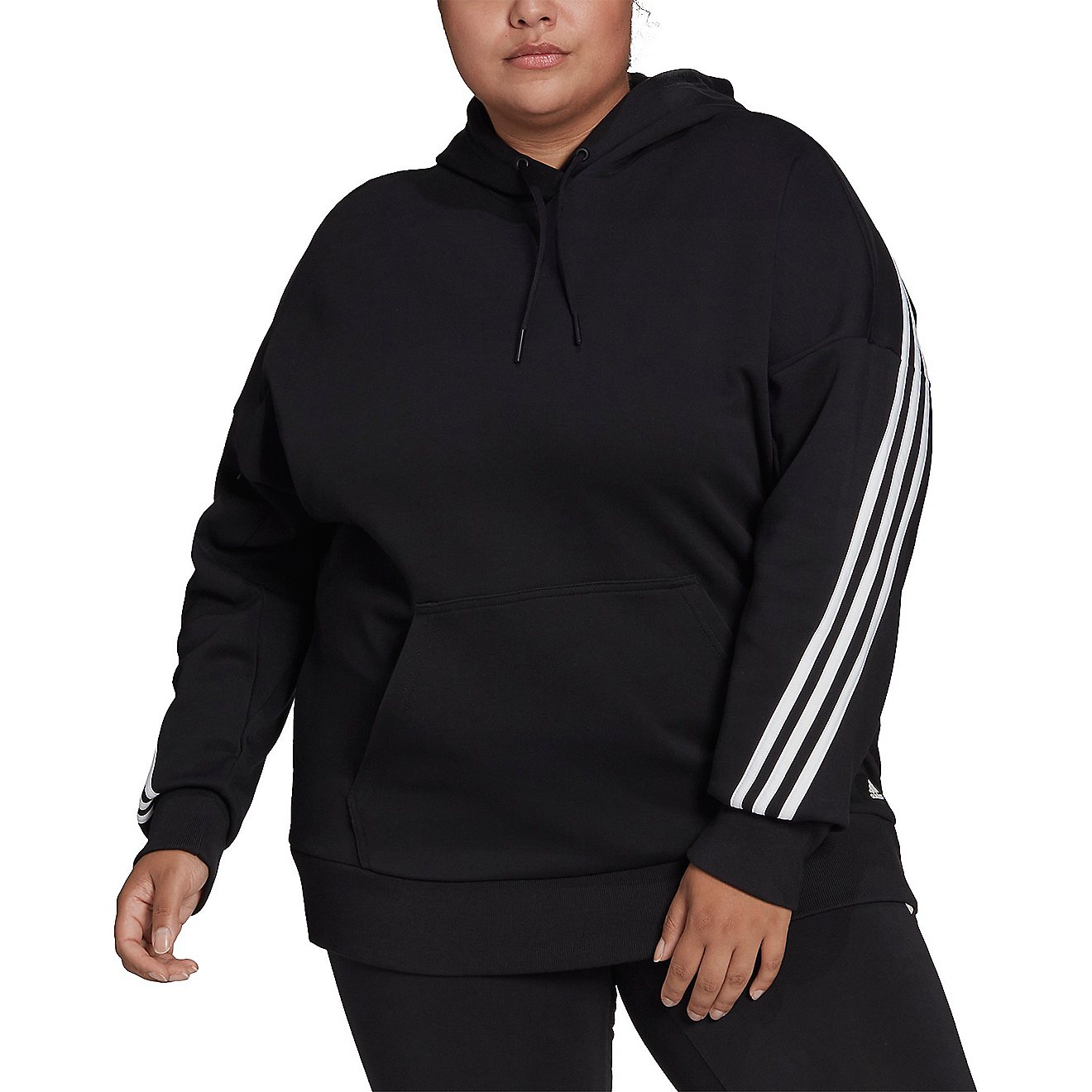 adidas Women's 3-Stripes Plus Size Hoodie                                                                                        - view number 1