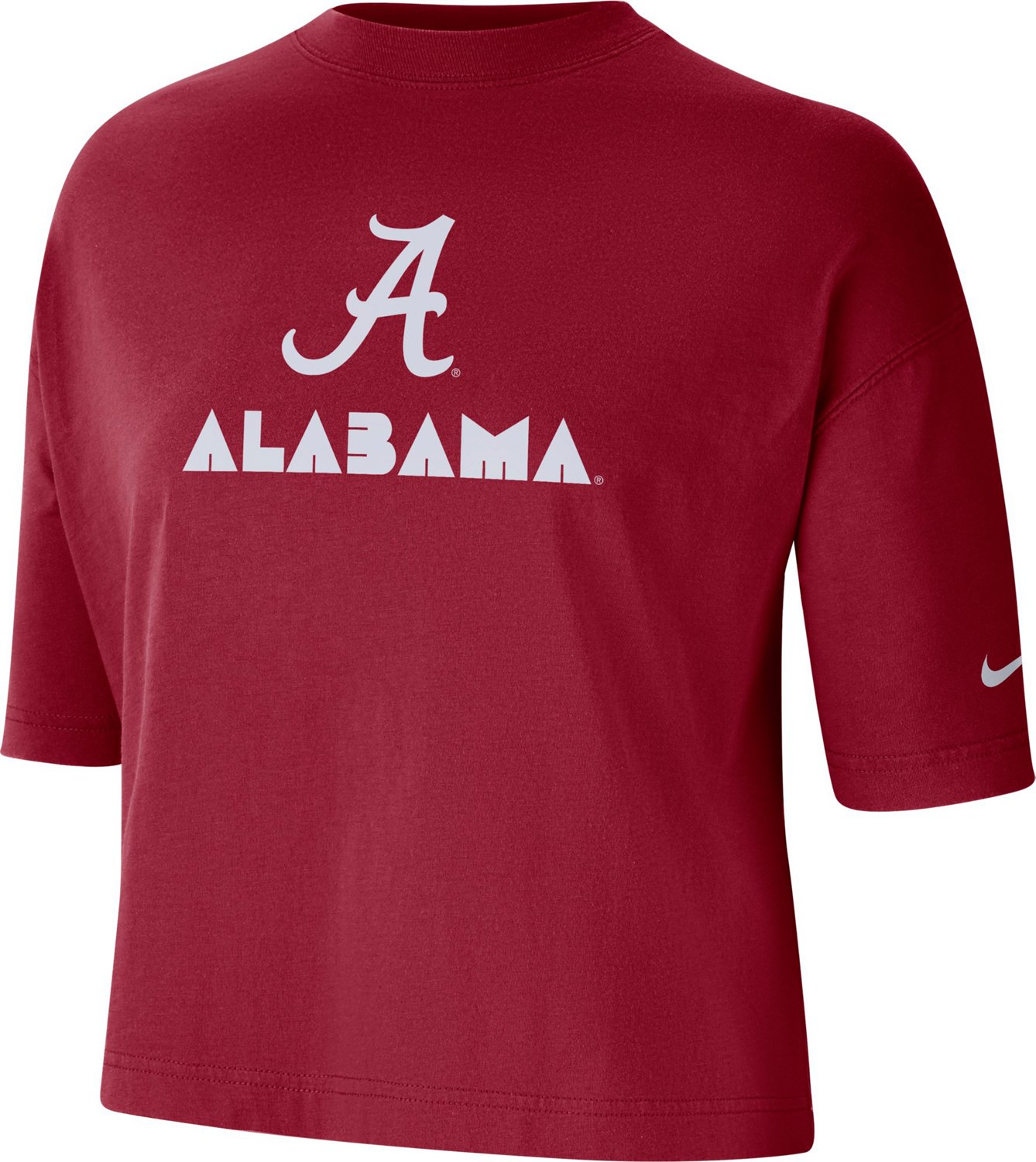 Nike Women's University of Alabama Slub Crop Short Sleeve Tshirt Academy