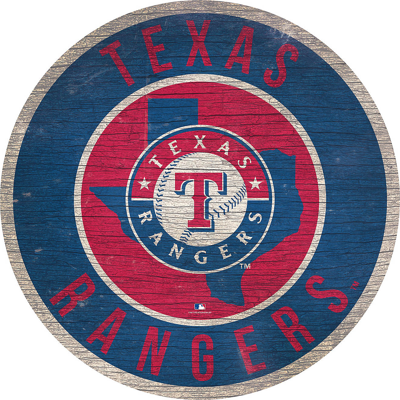 Fan Creations Texas Rangers Circle State Sign                                                                                    - view number 1