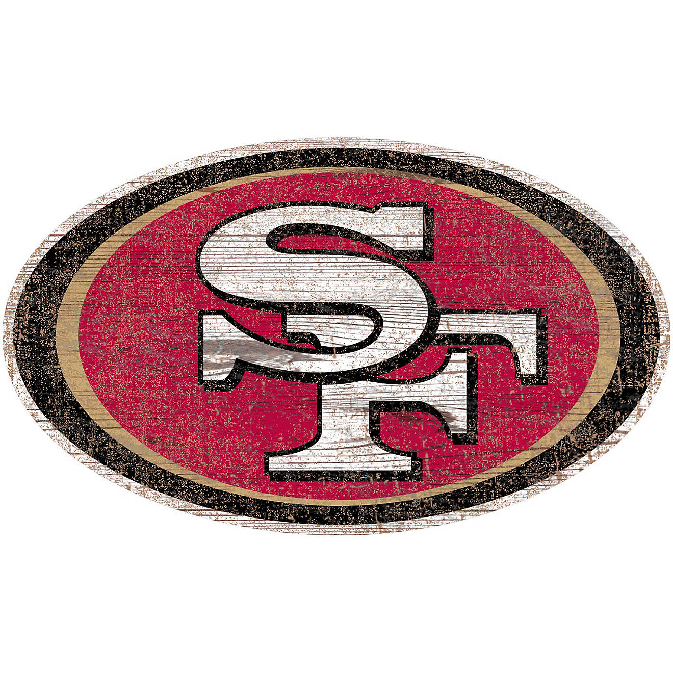 Fan Creations San Francisco 49ers Distressed Logo Cutout Sign                                                                    - view number 1