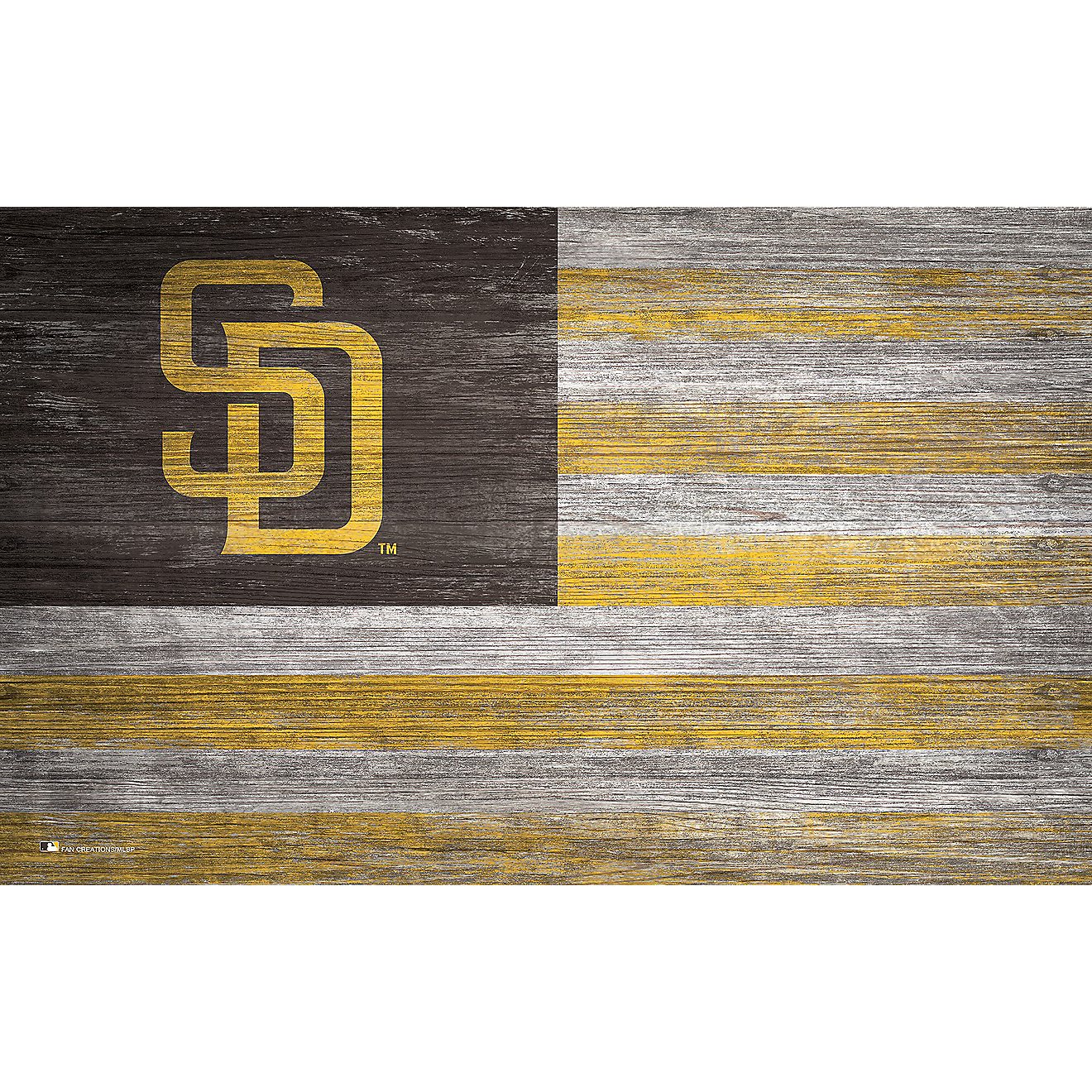 Fan Creations San Diego Padres 11 in x 19 in Distressed Flag Sign                                                                - view number 1