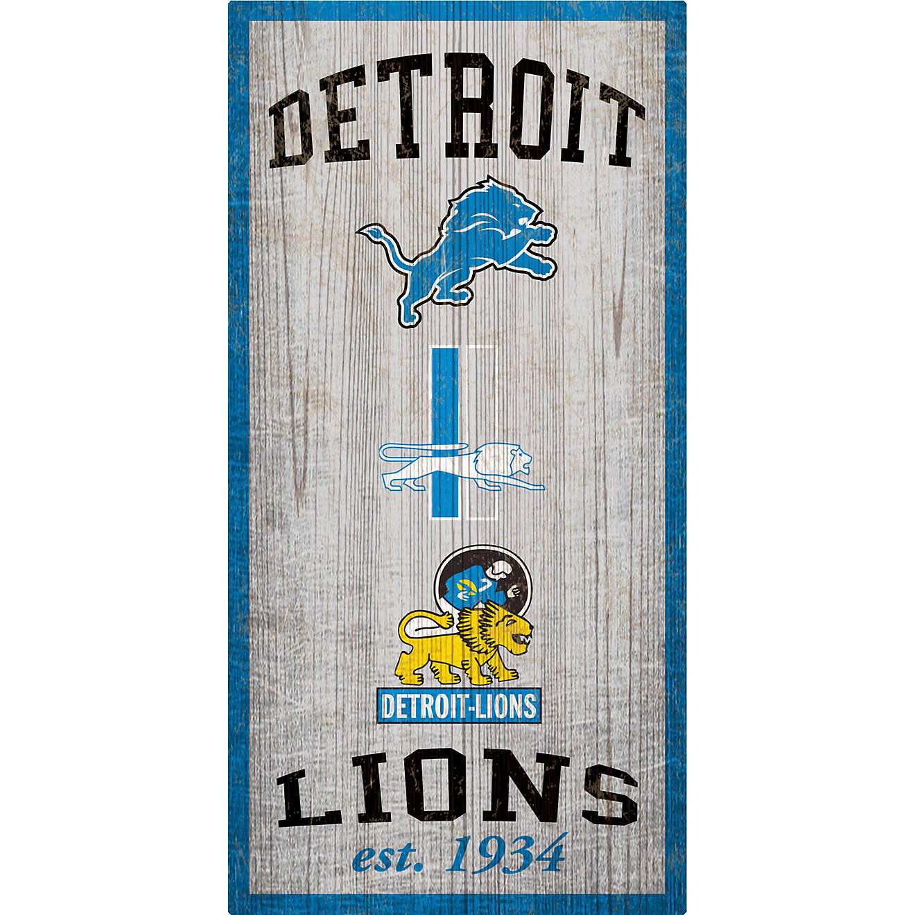 Fan Creations Detroit Lions Heritage 6 x 12 Sign                                                                                 - view number 1