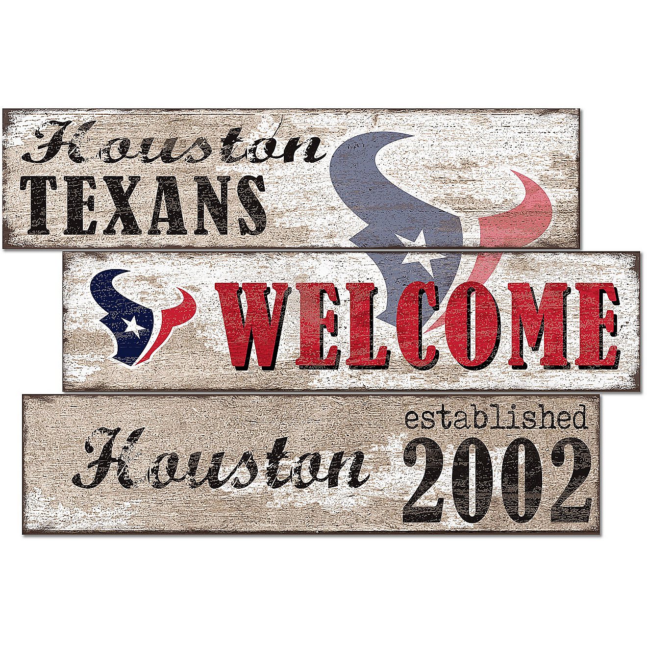 Fan Creations Houston Texans Welcome 3 Plank Decor                                                                               - view number 1