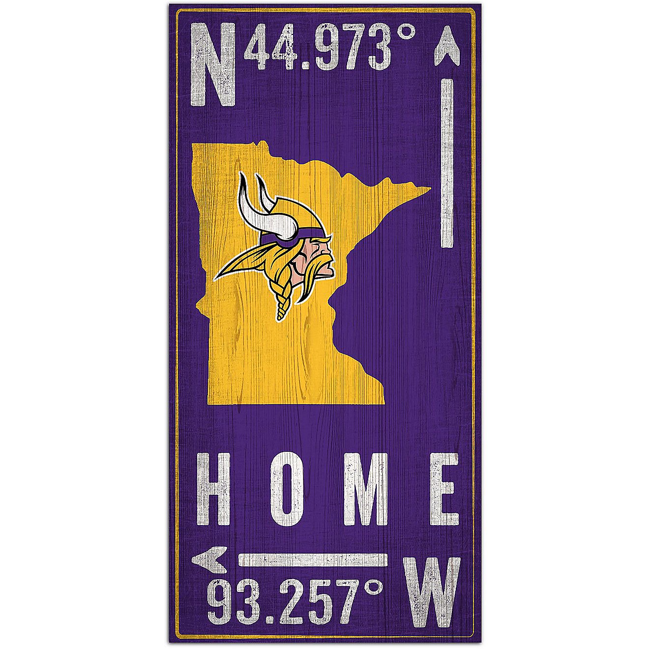 Fan Creations Minnesota Vikings Coordinate 6 in x 12 in Sign                                                                     - view number 1