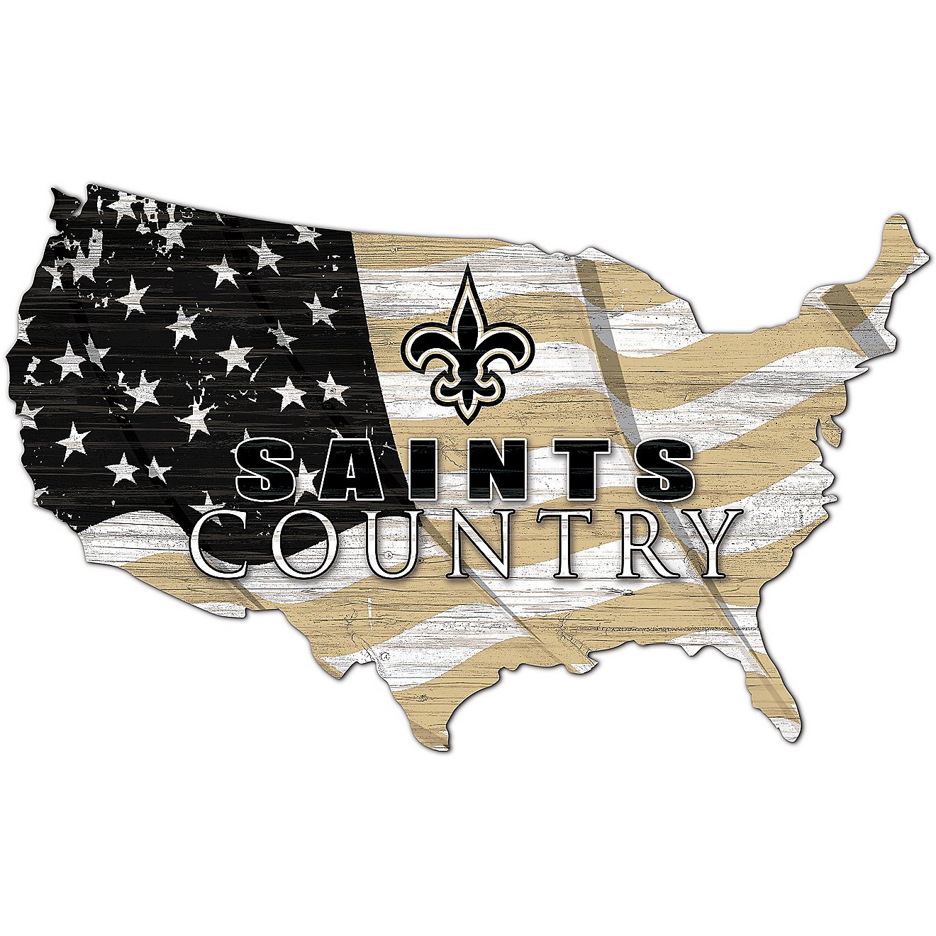 Fan Creations New Orleans Saints USA Shape Cutout Wall Decor.                                                                    - view number 1