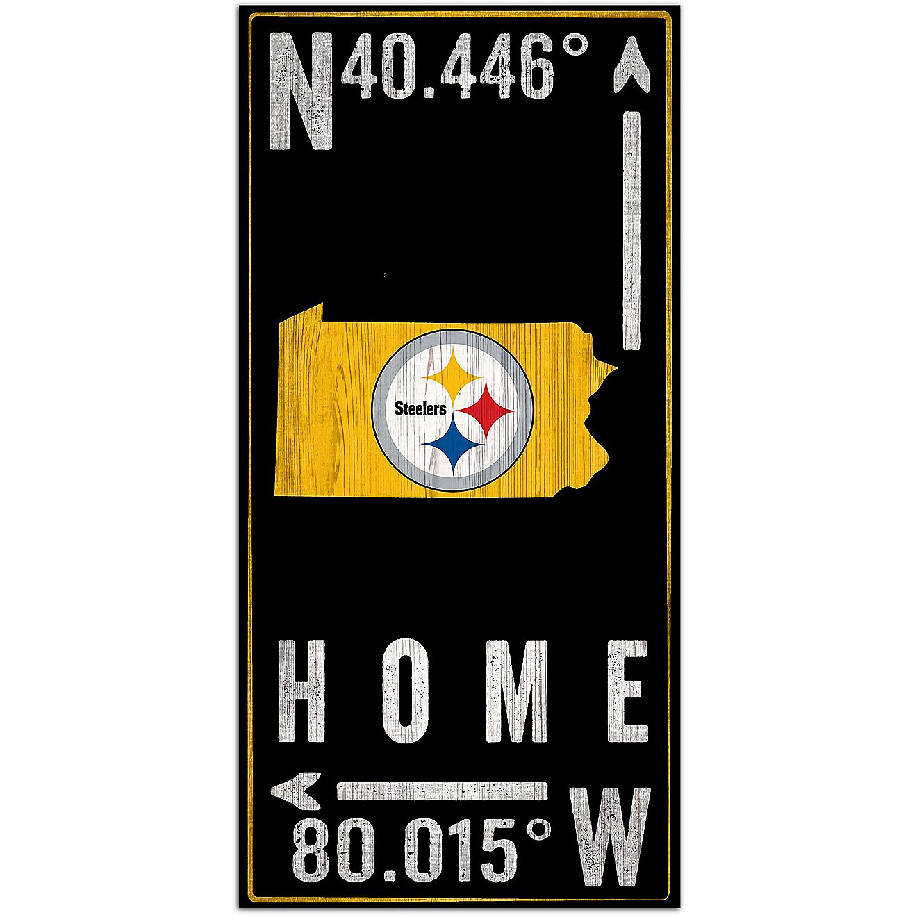 Fan Creations Pittsburgh Steelers Coordinate 6 in x 12 in Sign                                                                   - view number 1