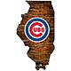 Fan Creations Chicago Cubs Logo Distressed State Sign                                                                            - view number 1 image