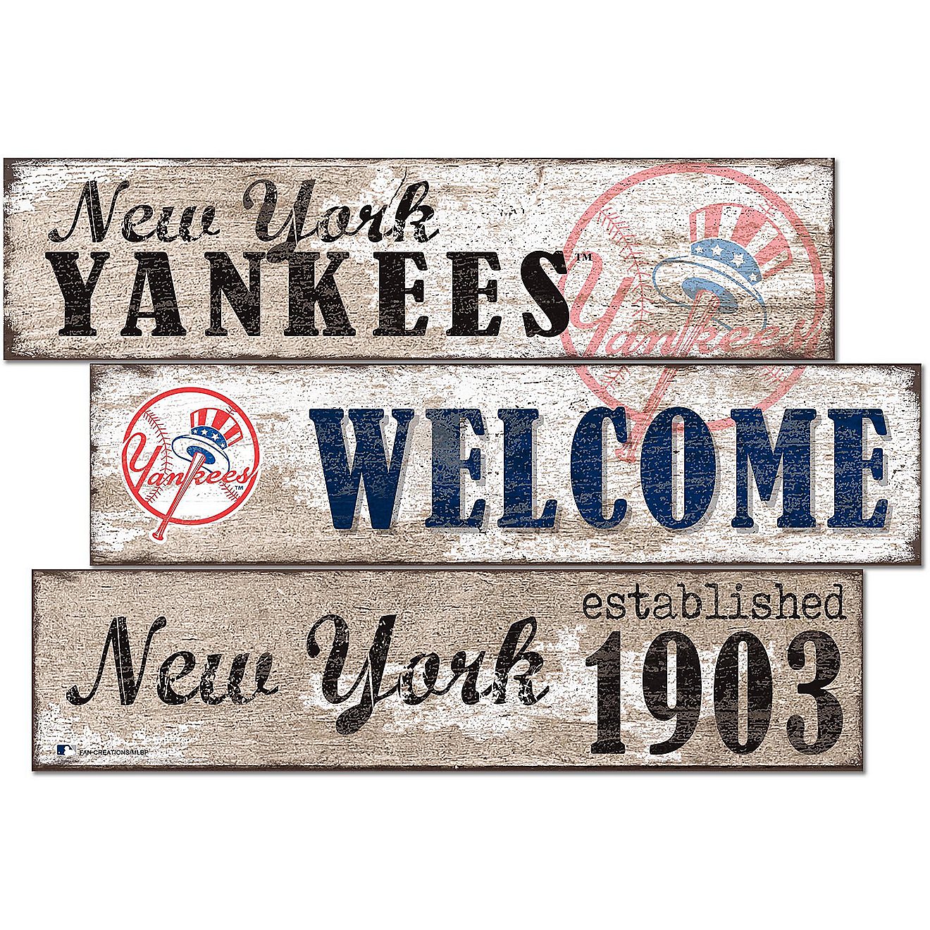 Fan Creations New York Yankees Welcome 3 Plank Decor                                                                             - view number 1