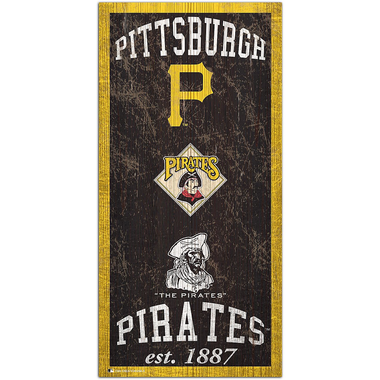 Fan Creations Pittsburgh Pirates Heritage 6 x 12 Sign                                                                            - view number 1