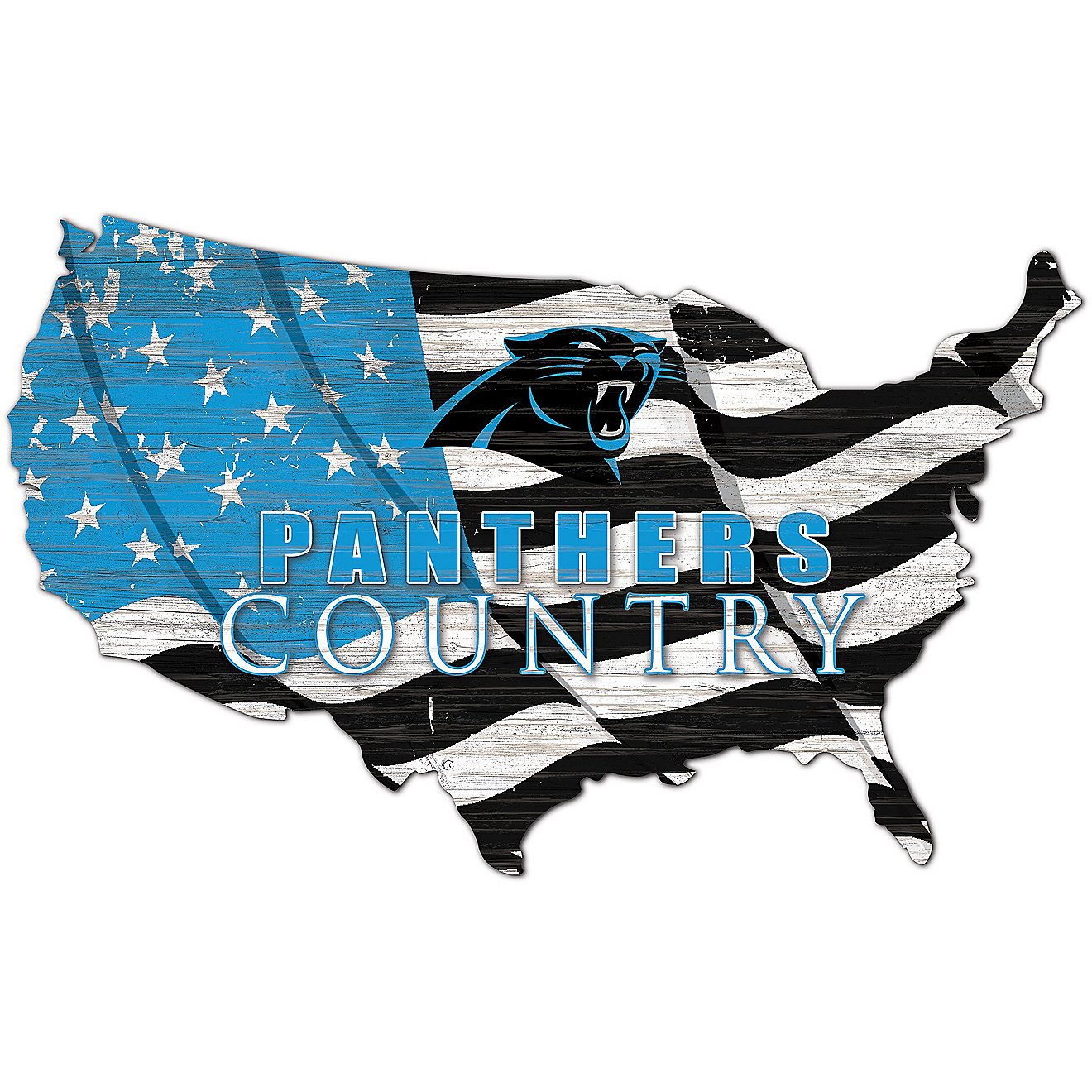Fan Creations Carolina Panthers USA Shape Cutout Wall Decor                                                                      - view number 1
