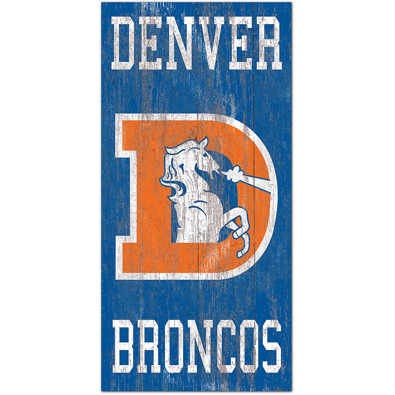 Fan Creations Denver Broncos 6 in x 12 in Heritage Distressed Logo Sign                                                          - view number 1