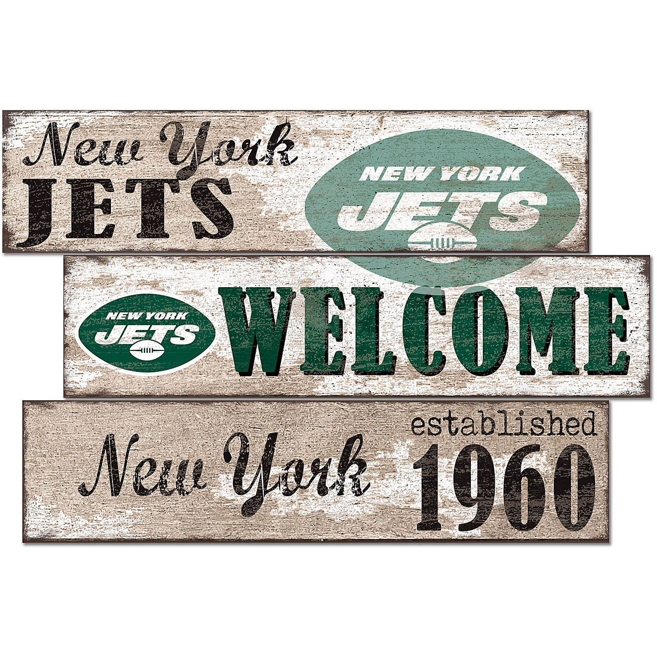 Fan Creations New York Jets Welcome 3 Plank Decor                                                                                - view number 1
