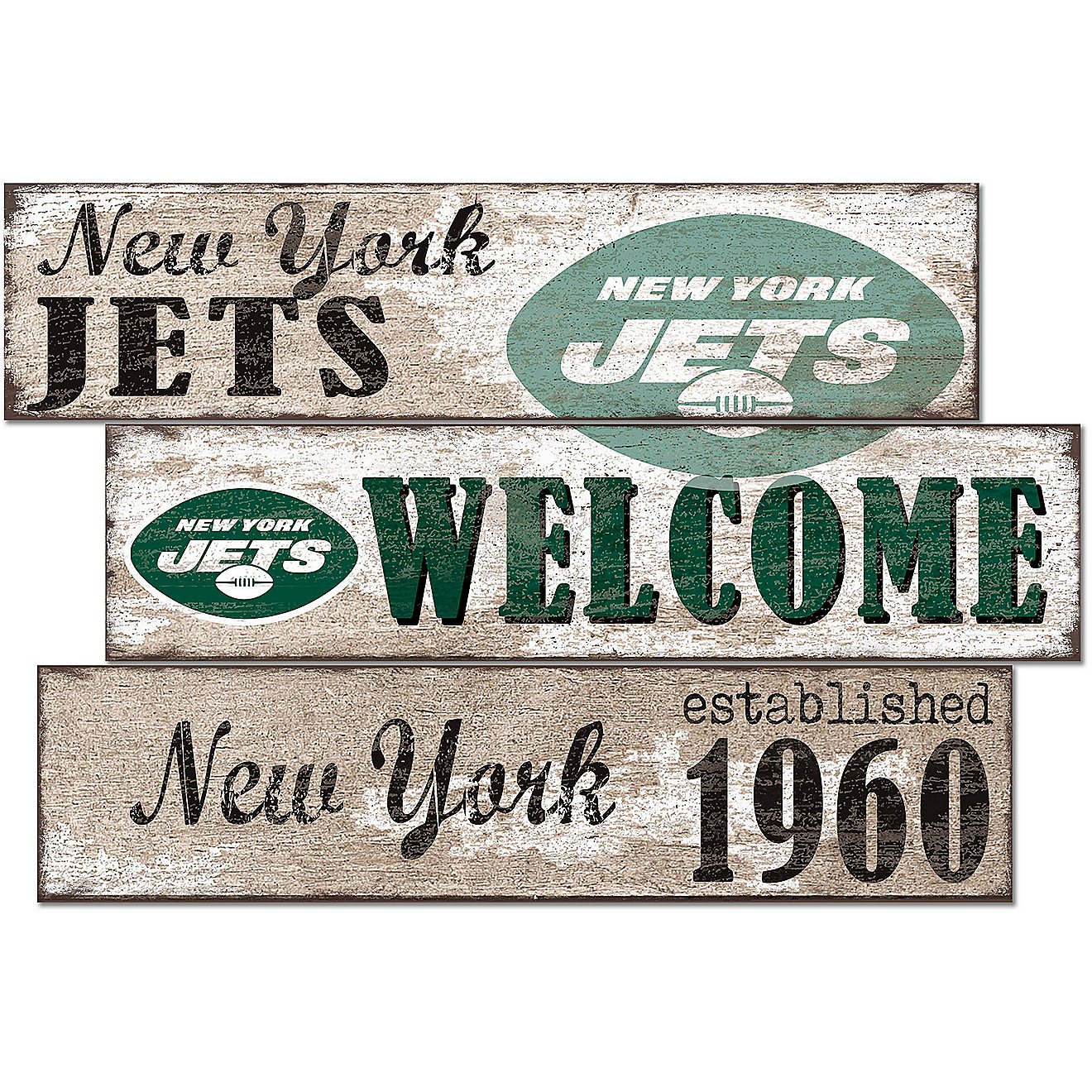 Fan Creations New York Jets Welcome 3 Plank Decor                                                                                - view number 1