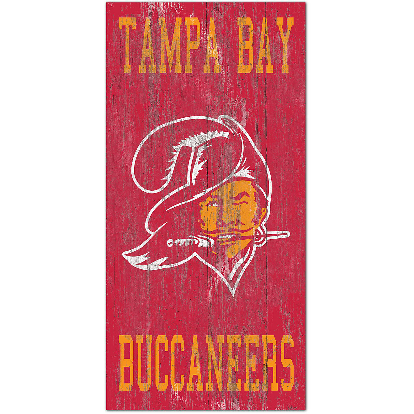 Fan Creations Tampa Bay Buccaneers 6 in x 12 in Heritage Distressed Logo Sign                                                    - view number 1