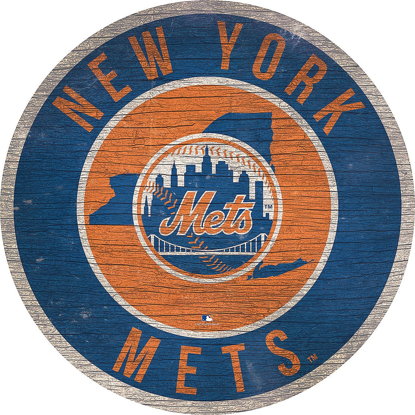Fan Creations New York Mets Circle State Sign                                                                                    - view number 1