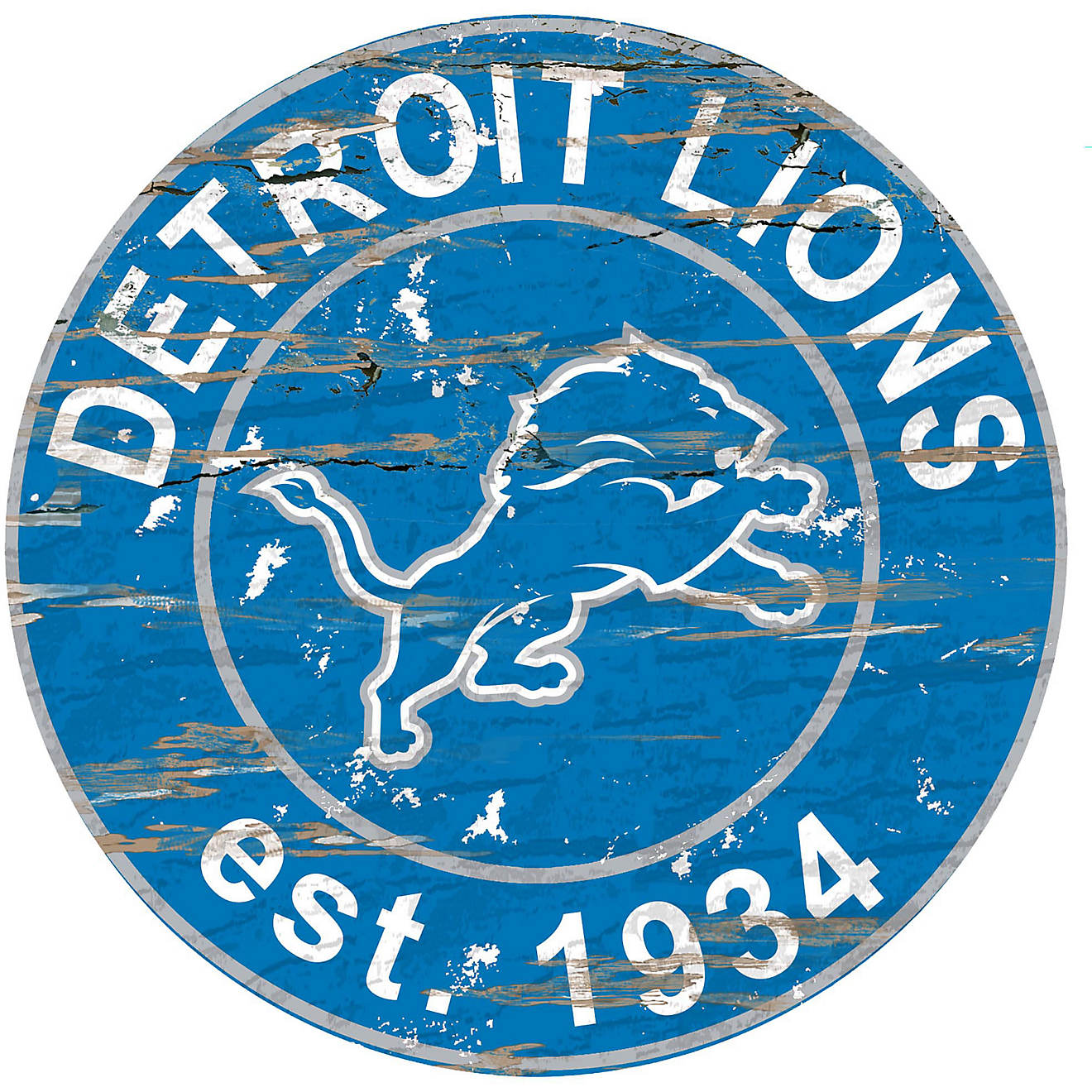 Fan Creations Detroit Lions Round Distressed Sign                                                                                - view number 1