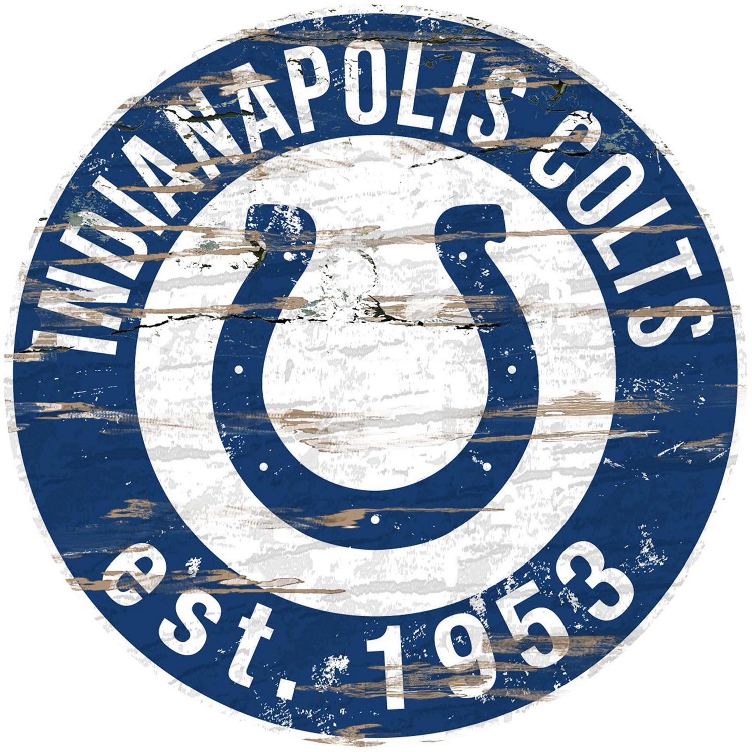 Fan Creations Indianapolis Colts Round Distressed Sign Academy